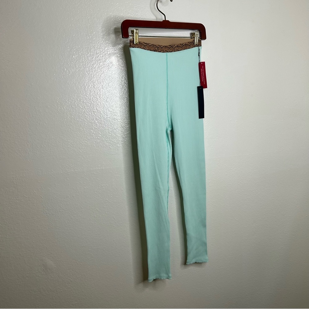 NWT Carbon38 Teal Aqua Ribbed High Rise Legging M - Picture 4 of 8